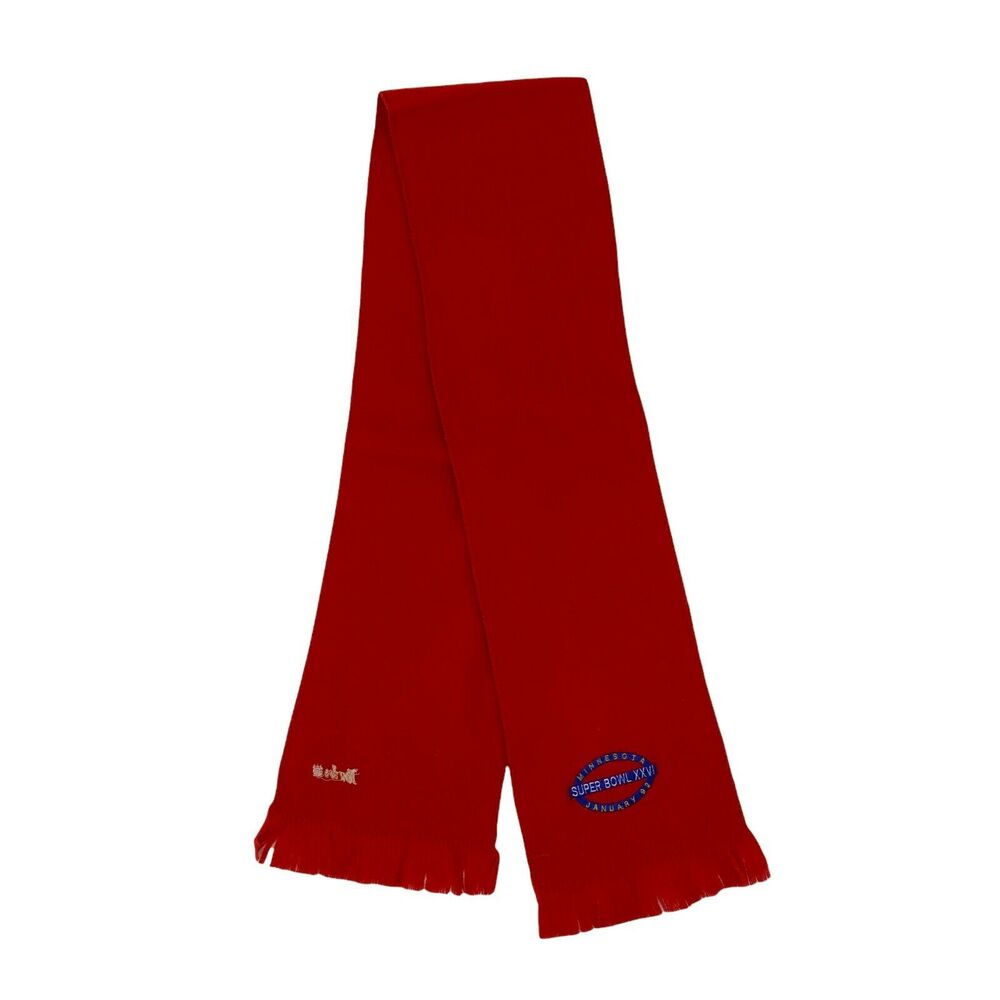 Vintage Superbowl XXVI 26 Faribo Scarf Size 8" X 64" Merino Wool Minnesota 1992